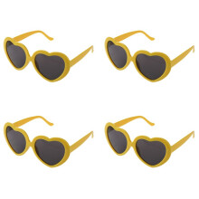 4X Fashion Funny Summer Love Heart Shape Sunglasses Yellow