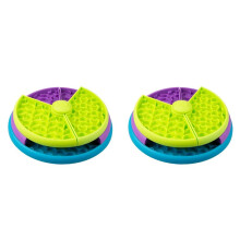 2X Slow Feeder Dog Bowl 3 Levels, Reduces Boredom and Anxiety Dog Food Puzzle Feeder, Non-Slip Interactive Dog Feeder