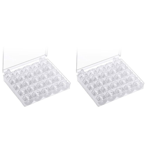 50Pcs Sewing Machine Bobbin, Universal Sewing Bobbins Plastic Sewing Machine Bobbin with Storage Box