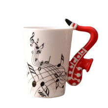 240 Ml, Creatieve Muziek Keramische Mok Schattige Koffie Thee Melk Staafmokken en Kopjes met Handvat Nieuwigheidsgeschenken, Saxofoon