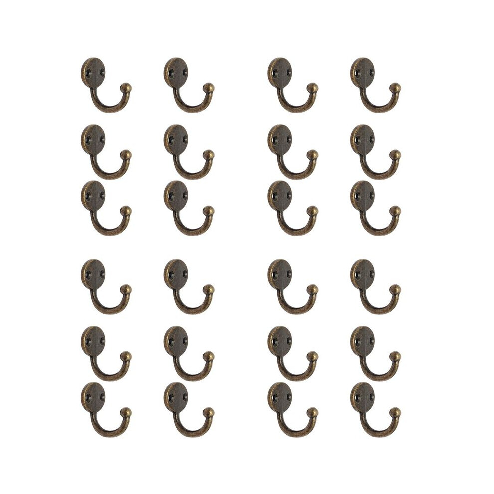 Lot 24Pcs Retro Coat Hat Hook Door Wall Hanger Alloy 35 X 30Mm -Bronze 4712491609490