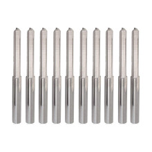 10PCS 3.175mm Shank Dia. Double Edged Tungsten Steel Milling Cutter 2 Flutes CNC Cutting Tungsten Steel Straight Slot Bit, Flute Length 22mm