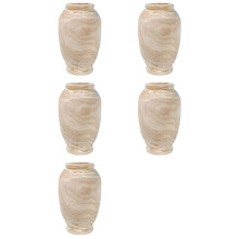5X Wooden Vase Decoration Living Room Table Solid Wood Ware Flower Bottle Ornament Home Decoration