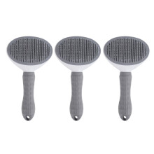 Self Cleaning Pet Hair Removal Comb Cat Brush Pet Hair Removal Comb Grooming Brush Comb Gray