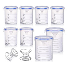 8 Sets Paint Container with Stainless Steel Mixing Touch Paint Storage Cups for Repainting Leftover Paint,1000Ml