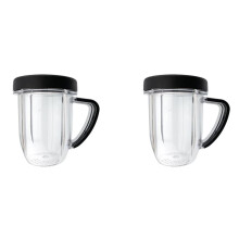 2X Vaso di Ricambio da 30 Once con Tazza con Manico e  A Labbro per Nutribullet RX 1700W NB-301, N17-1001, NBM-U0272
