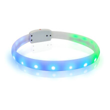 LED Colorful Light Dog Collar, Cuttable, Rainproof, Rechargeable USB Dog Collar, Safe At Night, Soft Silicone Ring 45cm