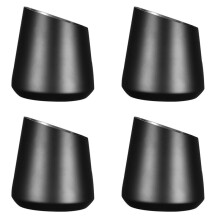 4X Edelstahl Eis KüBel Champagner Eimer Bar KTV Eis KüBel Haushalt Bier KüBel Dekorative Ornamente, Schwarz