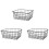 3X Hollow Iron Wired Basket, Storage Baskets Metal Basket Without Interlining Bathroom Kitchen Organizer Black 1