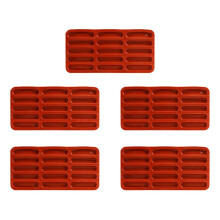 5X Molde de Silicone para Biscoito de Dedo Tiramisu, Molde de Cozimento de Barras de Cereais com 15 Cavidades, Molde de Barra de Chocolate, Molde de
