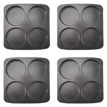 4X Hamburger Bun Pan, 5 Inch Non-Stick Carbon Steel Hamburger Mold, 4 Cup  Baking Pan for Homemade Hamburger Buns