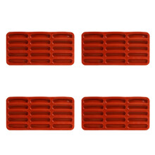 4X Tiramisu Vingerkoekjes Siliconen Mal, 15 Holtes Graanrepen Bakvorm, Chocoladereep Mal, Lange Strook Siliconen Mal