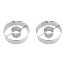 2X DIY Stainless Steel Donut Mold Cake Decorating Baking Tool Desserts Bread Cutter Maker Kitchen Home Baking Supplies