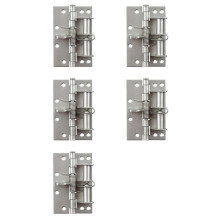 5X Automatic Door Closer Hinges for Cabinet Wardrobe Multi-Function Detachable Spring Hinges Silver