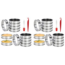 24 Stuks Muffinringen, 3,15 Inch, Roestvrijstalen Crumpetringen, Dubbelgerolde Taartringen, Mallen voor Het Bakken, Ronde Gebakring
