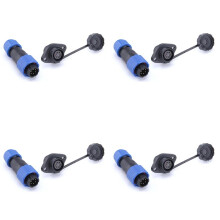 4X SP13 Waterproof Connector IP68 6 Pin Cable Connectors Male/Female Plug and Socket Nut/Flange/Docking