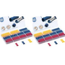 400Pcs Wire Butt Splice Connectors Kit, 22-10 AWG Electrical Crimp Terminal Connector Fully Insulated Wiring