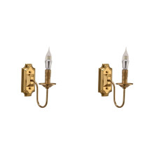 2X 3W Vintage Candlestick Wall Sconce E14 Base Metal Wall Light for Fixture Bedroom Living Room Hallway Bronze