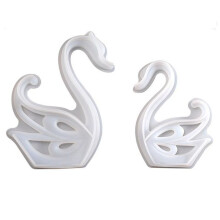 2PCS Swan Ornament Silicone Mould Epoxy Resin Mold Desktop Swan Decorative Ornament Mirror Silicone Mould Gypsum Mold