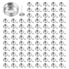 450 Stuks Aluminium Theelichtjes Kopjes, Metalen Theelichtblikken met 450 Stuks Kaarslonten Lege Kaars voor Kaarsenliefhebbers