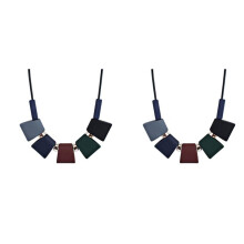 2X Damen Halskette Pullover Kette Halsketten Bunte Perlen Choker Halskette Fuer Frauen Halskette Frau Schmuck