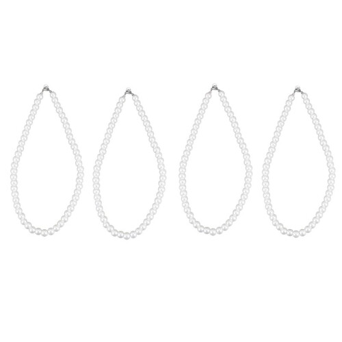4X Charm-Perlenhalskette mit Metallverschluss