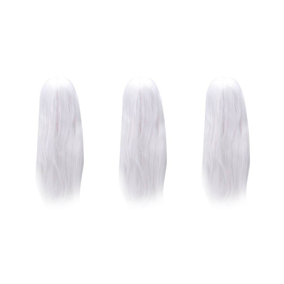 3X Anime Long Straight Hair Wig Cosplay Long Straight Costume, White