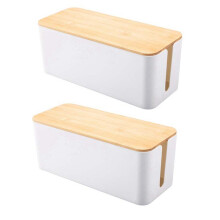 2X Cable Storage Box Power Socket Organizer Cable Tidy Storage Box Network Storage Bin Charger Wire Management -F
