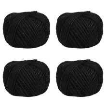 4pcs 50m String Jute Rope for Crafts Scrapbooking Gardening - Black