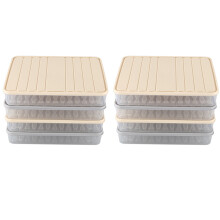 8 Pcs Set Refrigerator Food Preservation Storage Box Plastic Freezer Space Saver Food Container Organization Rack