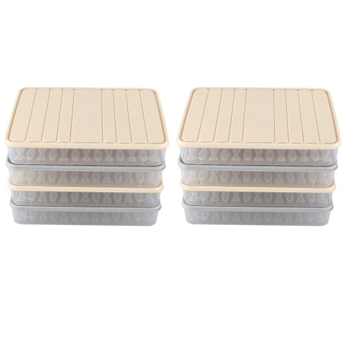 8 Pcs Set Refrigerator Food Preservation Storage Box Plastic Freezer Space Saver Food Container Organization Rack