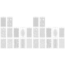 24 Pieces Stencils for Crafts, Brick Dot Layering Stencils Mixed Media Art Texture Stencils for Painting Card Making