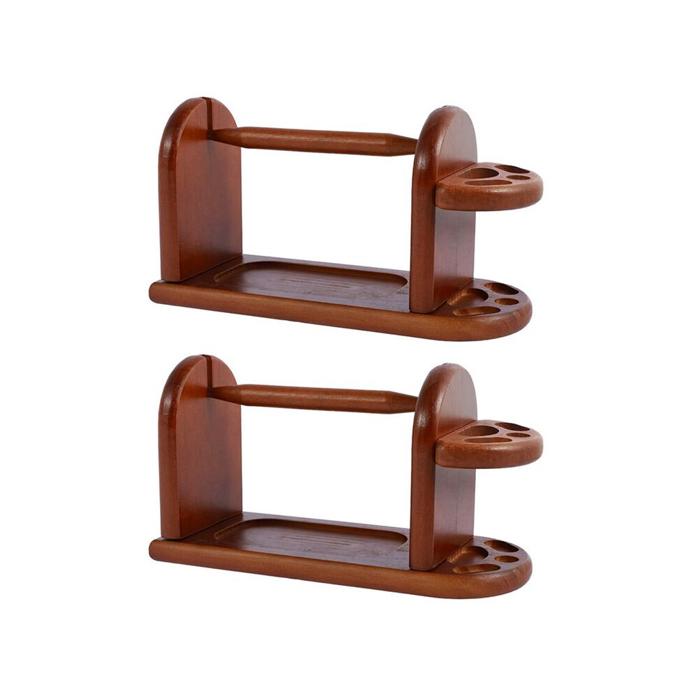 2X Wooden Yarn Holder For Knitting Crochet, Yarn Rack Stand With Slots, Horizontal Yarn Spinner 6032870183808