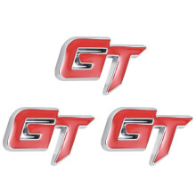 3X 3d Logo Car Sticker Fashion Car Decor Sticker for Mustang Focus 2 3 Fiesta Ranger Mondeo Mk2 Red+Silver