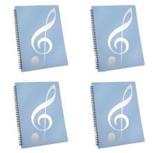4X Classeur de Partitions, Capacité de 60 Pages, /Support pour Partitions, Convient au Format Lettre A4, Inscriptible et Détachable (Bleu)