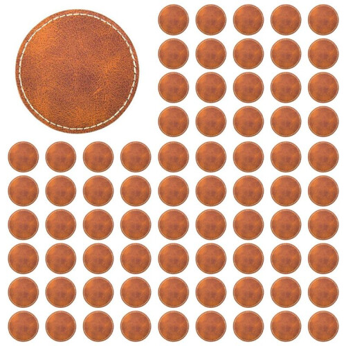 120 Pcs Blank Leatherette Hat Patches and Adhesive Artificial Leather Rectangular Patches Artificial Leather Patches