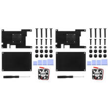 2X per Orange Pi 5 / 5B Custodia In Lega di Alluminio Custodia di Raffreddamento Attiva e Passiva In Metallo con Dissipatori di Calore per Ventole