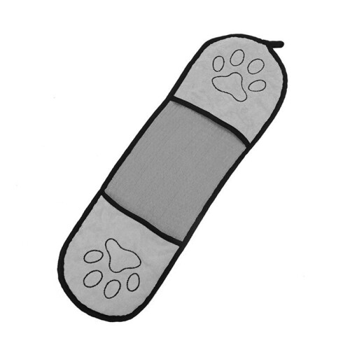 Serviette de Bain Super Absorbante à Séchage Rapide pour Chiens et Chats 62x23cm Gris