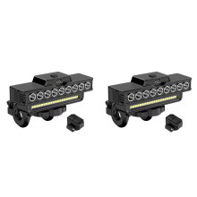 2X 9 LED Fietskoplamp Oplaadbaar Mountainbike Highlight Hoornlicht voor Nachtelijk Rijden Veiligheid Fietsaccessoires