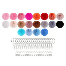 80 Stück Schlüsselanhänger mit Pelzpompons, mit Quasten und Schlüsselringen für Taschenanhänger-Accessoires