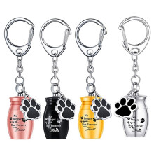 4Er-Pack Haustierurnen mit SchlüSselanhäNger, Haustierurnen für Hundeasche, Andenken, Edelstahl, Kleine Haustierurnen für Hunde und Katzen, Asche