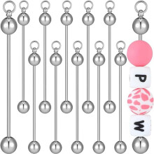 Beaded Key Chain Blank Beaded Keychain Making Supplies Beaded Metal Bar Chain for Pendants DIY Crafts Jewelry