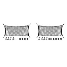 2X Rear Cargo Net, 35-48 Inch Envelope Style Cargo Trunk Net Tailgate Storage Organizer Elastic Adjustable for Cars SUV