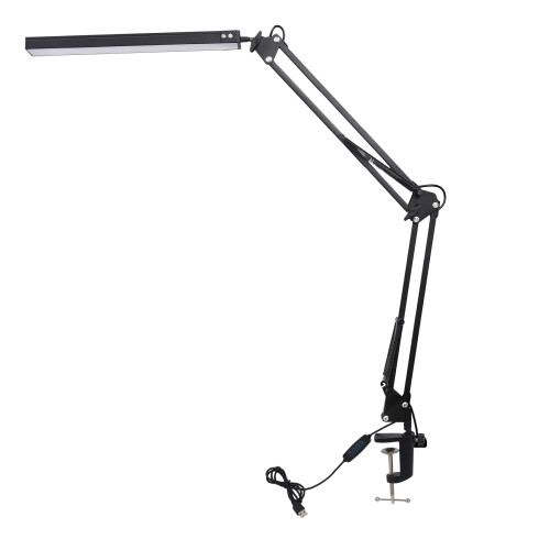 2X LED Desk Lamp with Clamp,Adjustable Swing Arm Desk Lamp,Modern Architect Table Lamp for Study/Reading/Office/Work