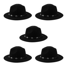 5X Fashion Men & Women'S  Wide Brim Western Cowboy Hat (Black)