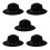 5X Cappello da Cowboy Occidentale A  Larga In Feltro per Uomo e Donna (Nero) 1