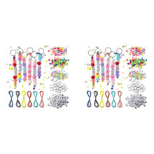 572Pcs DIY Keychain Making Kits,Beads for Jewelry Making Set Supplies with Colorful Alphabet Transparent Beads