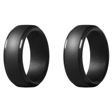 2pcs 8Mm Popular Black Men Silicone Cool Rings Women Rubber Wedding Ring Environmental Sports Ring 9