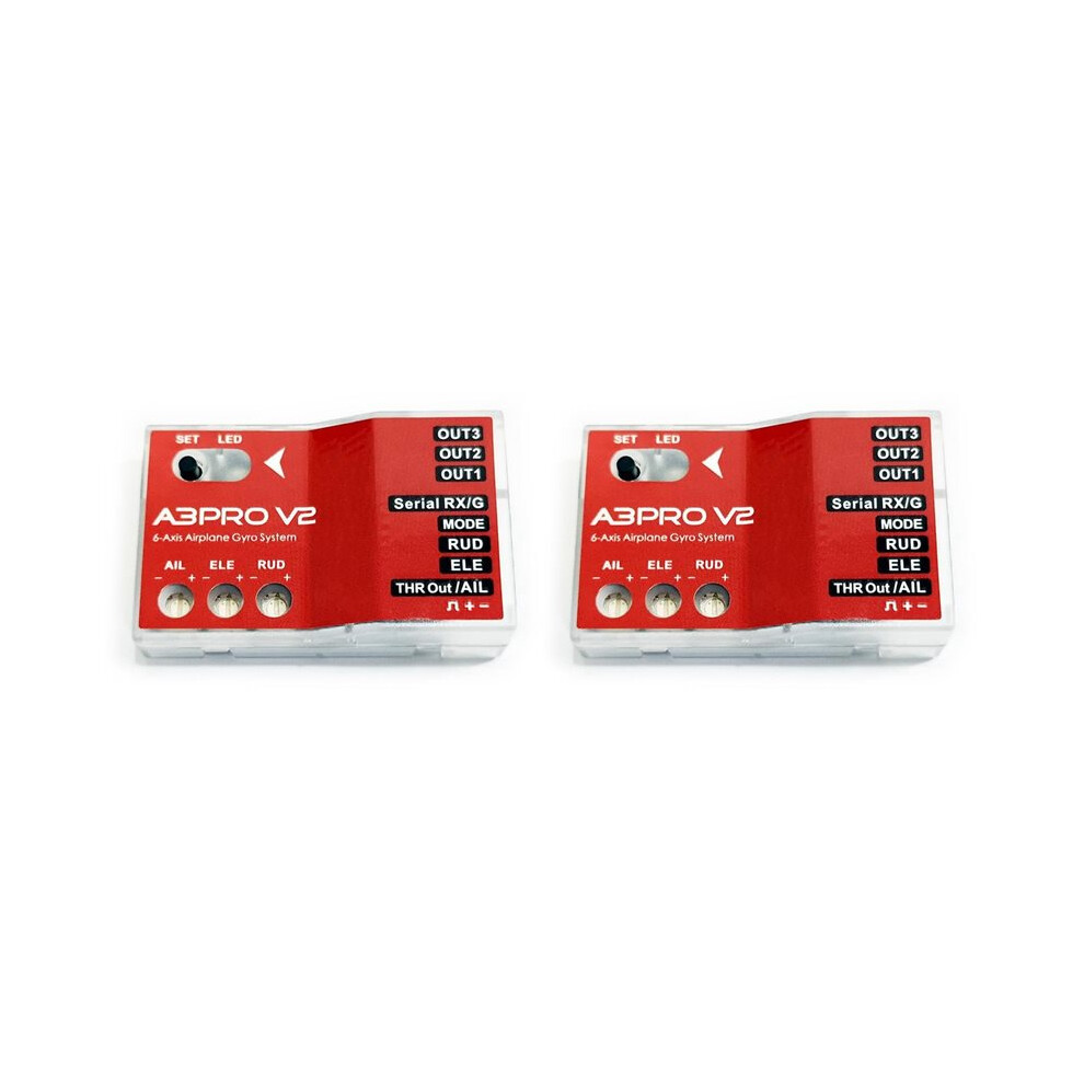2X A3 Pro V2 6-Axis Gyro Stabilizer Flight Controller /Gyroscope For Rc Fixed-Wing/Delta-Wing V-Tail Airplane Elevator Red 4712507351917