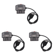 3X 24 Timmar 5V 3A USB Billaddningskabel OBD Hardwire Kit med 0,5 Meter Kabel för Dash Cam Camcorder Vehicle DVR